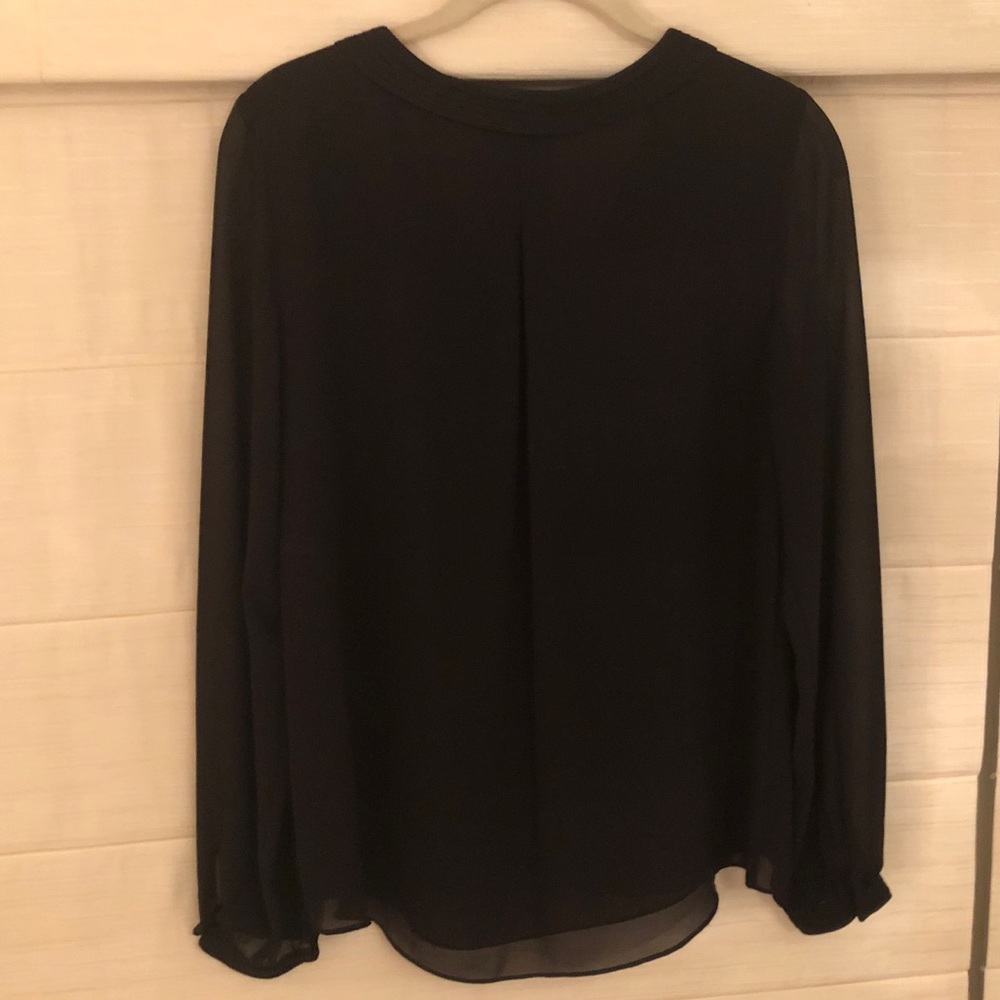 Naked Zebra VNeck Snap Front Top Blouse Black - Picture 6 of 8